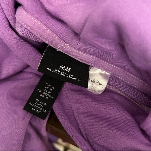 h&m keith haring Purple Hoodie with Logo M - Picture 8 of 13